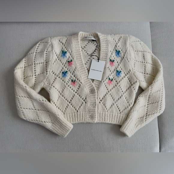 NWT Alessandra Rich Cropped Cardigan - Picture 4 of 6